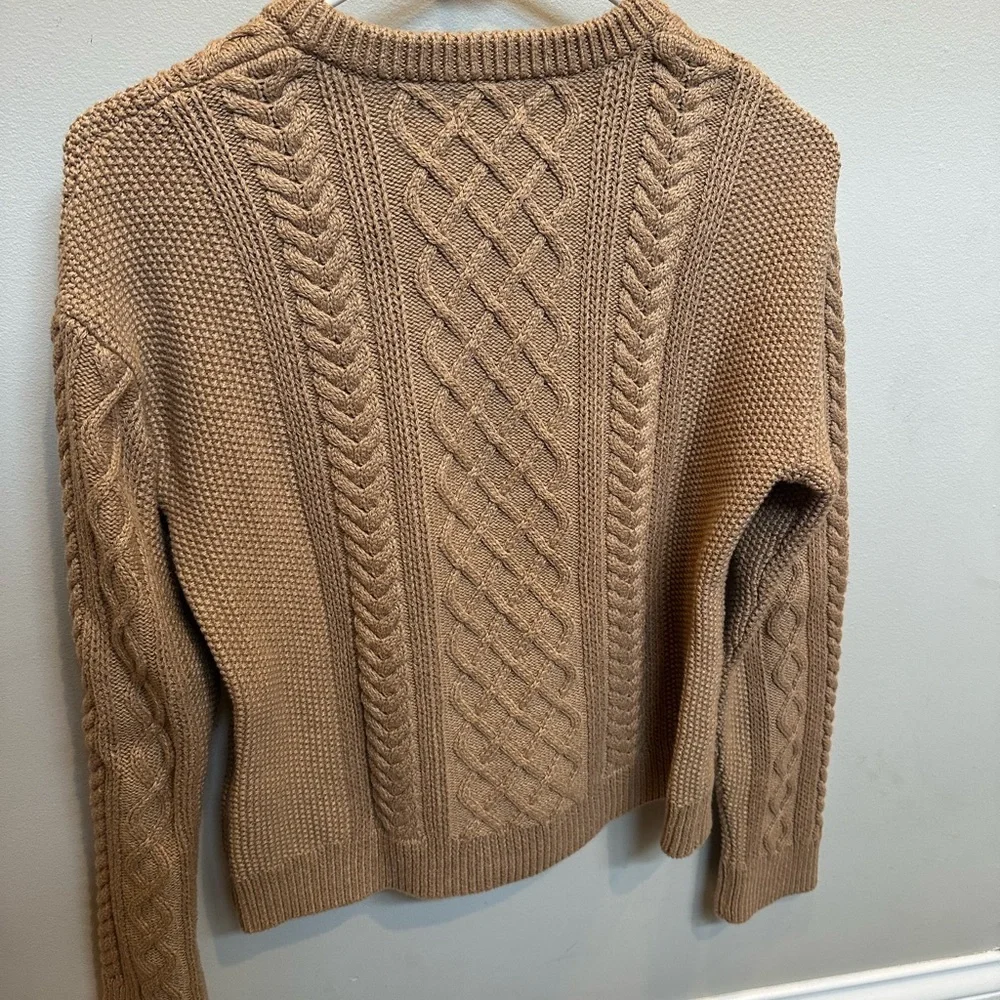 Classic Cable Knit Sweater J. Crew - camel
